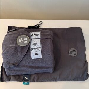 trtl Gray Travel Pillow Wrap and Blanket Set